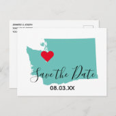 Votre carte de Washington en forme de couleurs Enr (Devant / Derrière)