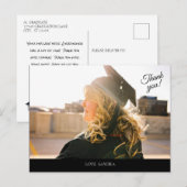 Votre carte postale de Merci pour diplômés en phot (Devant / Derrière)