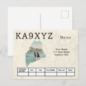 Votre carte postale QSL personnalisée en forme de  (Devant / Derrière)