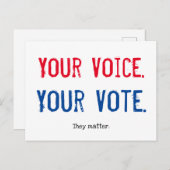 Votre carte postale Voter votre voix (Devant / Derrière)
