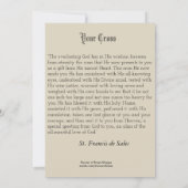 Votre carte sainte croisée de St Francis de Sales (Dos)