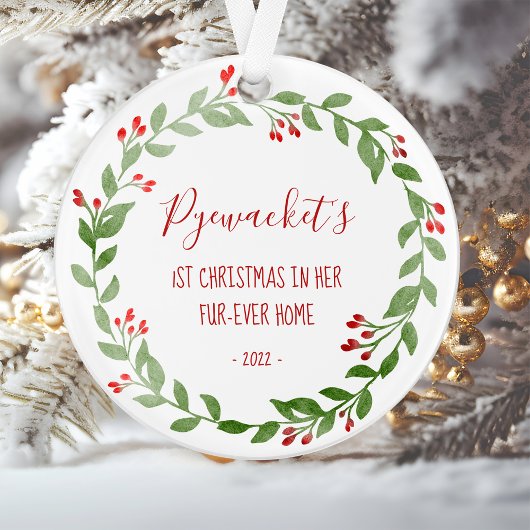 Votre chat photo aquarelle couronne 1er Noël