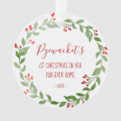 Votre chat photo aquarelle couronne 1er Noël (devant)