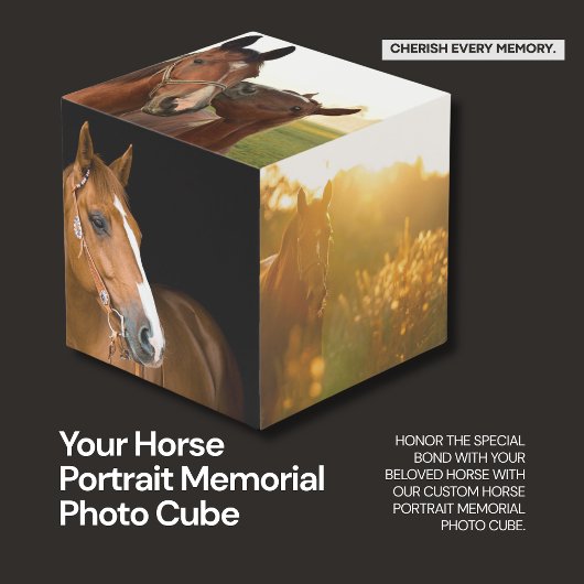 Votre Cheval Portrait Memorial Photo Cube