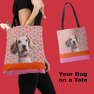 Votre Chien Photo Nom Police Color Options Sac fou