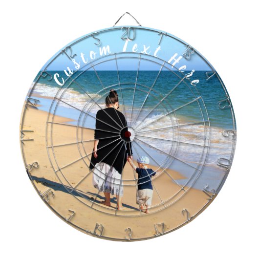 Votre Cible de flechettes photo avec texte personn (Devant)