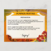 Votre Citrouille Photo Automne Recette Carte Posta (Dos)