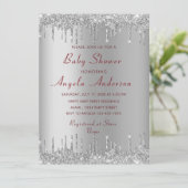 Votre code QR Baby Girl Douche Modèle d'invitation (Debout devant)