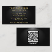 Votre code QR Carte de visite noir Gold Texte (Devant / Derrière)