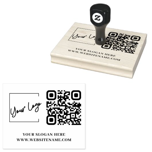 Votre code QR de logo d'entreprise tampon en caout (Tamponné)