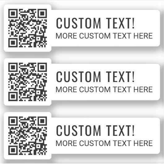 Votre code QR et deux lignes de texte Sticker (Devant)
