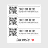 Votre code QR et deux lignes de texte Sticker (Feuille)
