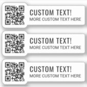 Votre code QR et deux lignes de texte Sticker (Devant)