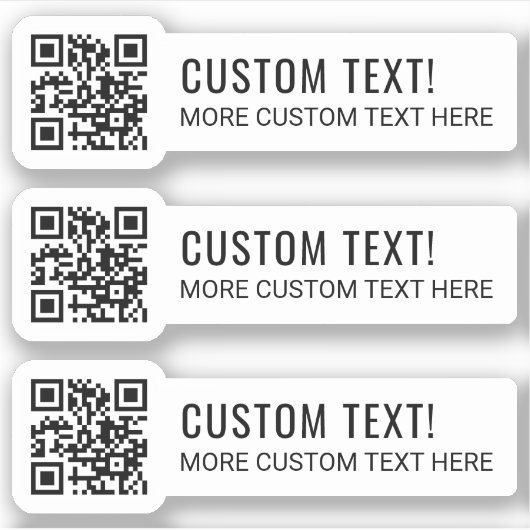 Votre code QR et deux lignes de texte Sticker (Devant)