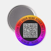 Votre code QR et le texte personnalisé Magnet pers (Recto/Verso)