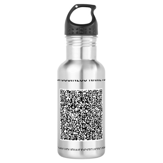 Votre code QR et votre bouteille d'eau texte perso (Devant)
