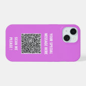 Votre code QR et votre coque iphone de texte perso (Verso Horizontal)