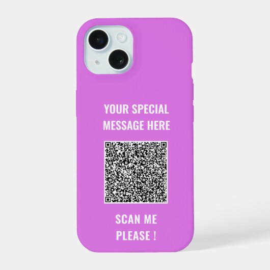 Votre code QR et votre coque iphone de texte perso (Verso)