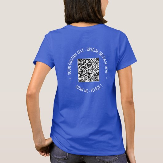 Votre code QR et votre Modèle T-shirt texte person (Dos)