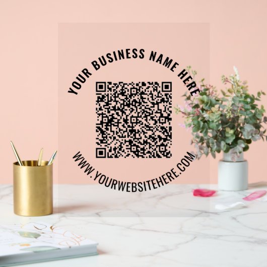 Votre code QR et votre signature acrylique de text (Mariage)