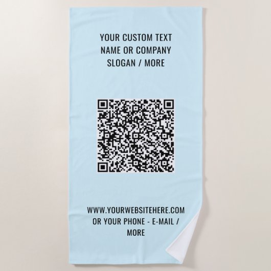 Votre code QR et votre texte serviette de plage Co (Devant)