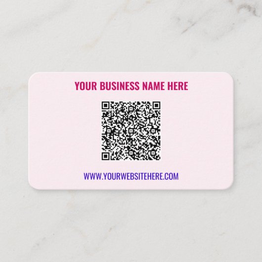 Votre code QR Informations textuelles Carte de vis (Devant)