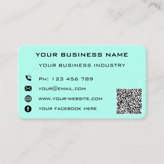 Votre code QR Nom Adresse Info couleur Carte de vi (Devant)