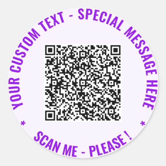 Votre code QR Scan Info personnalisé Sticker texte (Devant)