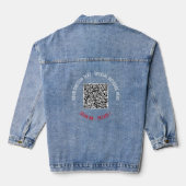 Votre code QR Scan Info Text Drôle Denim Jacket (Verso)