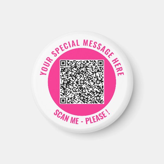 Votre code QR Scan Texte personnalisé Aimant Chois (Devant)