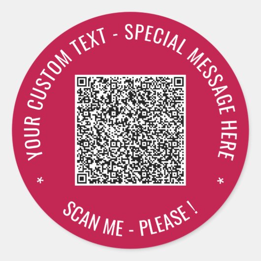 Votre code QR - Stickers Cadeaux texte et couleur  (Devant)