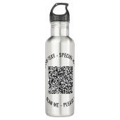 Votre code QR Texte personnalisé Bouteille d'eau C (Devant)