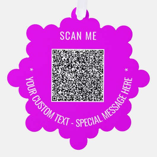 Votre code QR Texte personnalisé Carte d'ornement (Recto)