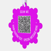 Votre code QR Texte personnalisé Carte d'ornement (Gauche)