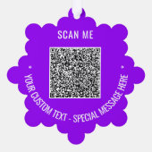 Votre code QR Texte personnalisé Carte d'ornement (Verso)