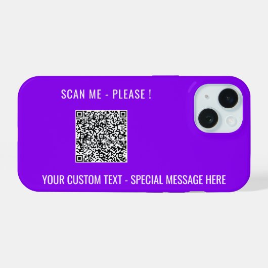 Votre code QR Texte personnalisé coque iphone pers (Verso Horizontal)