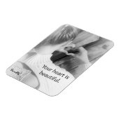 "Votre coeur est beau" Magnet noir / blanc (Côté Gauche)