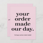 VOTRE COMMANDE A FAIT NOTRE JOURNÉE CARTE D'ENCOMB (Devant / Derrière)