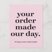 VOTRE COMMANDE A FAIT NOTRE JOURNÉE CARTE D'ENCOMB (Devant)