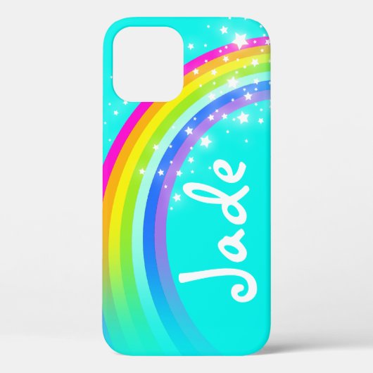 Votre coque iphone d'aqua d'arc-en-ciel de lettre (Verso)