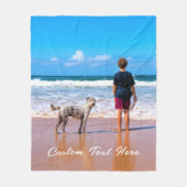 Votre couverture en polaire photo avec nom de text (Devant)