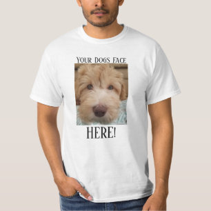 Votre de chiens de visage T-shirt blanc ici
