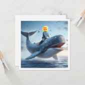 Votre enfant chevauchant une baleine, carte de voe (Devant/Arrière en situation)