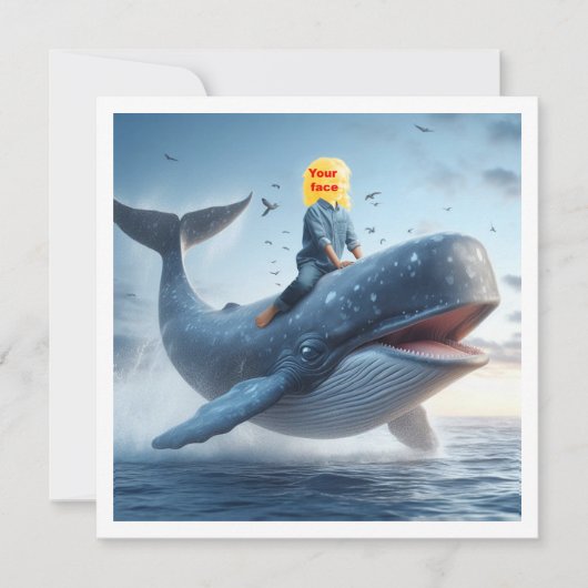 Votre enfant chevauchant une baleine, carte de voe (Devant)