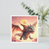 Votre enfant vole sur un dragon mignon, une carte  (Debout devant)