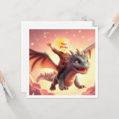Votre enfant vole sur un dragon mignon, une carte  (Devant/Arrière en situation)