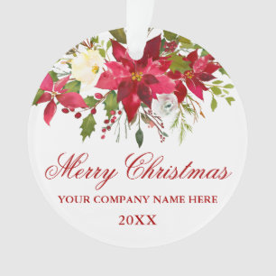 Votre entreprise Aquarelle Rouge Poinsettia Floral