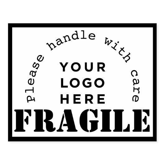 Votre entreprise Logo Fragile expédition tampon en (Impression)