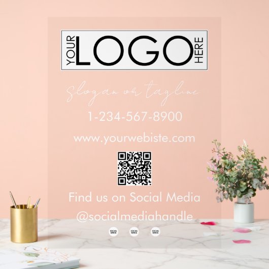 Votre entreprise Logo Magasin QR Code Social Media (Mariage)