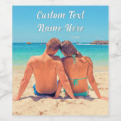 Votre Étiquette de bouteilles de vin photo avec te (Étiquettes simples)